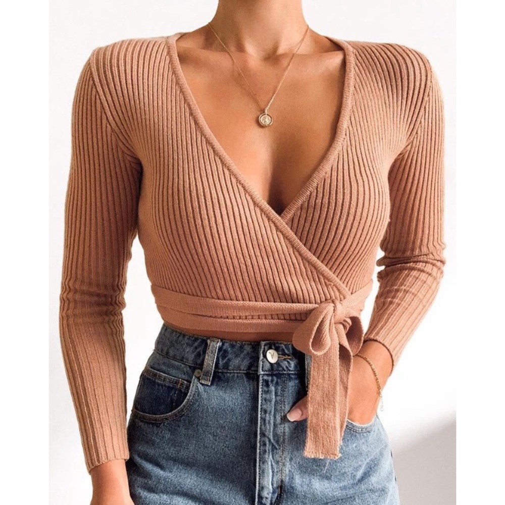SHOWPO Ribbed Knit Top In Mocha